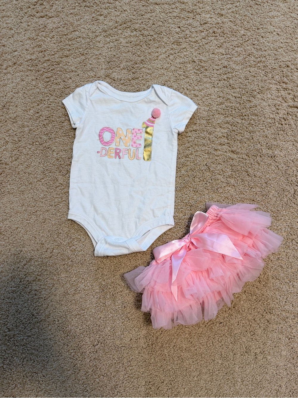 One year baby girl outfit and tutu set